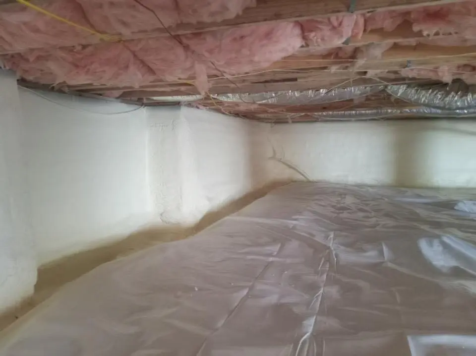 Crawl space encapsulation with closed-cell spray foam for Spray Foam Roofing in Worcester